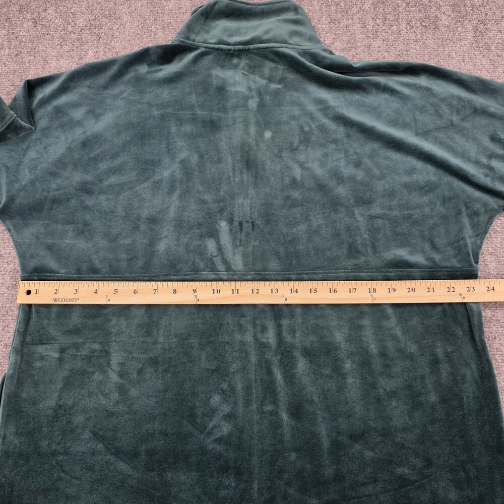 Anthropologie Sweater Dress Womens Medium Green Velour Saturday Sunday 1/4 Zip - Picture 7 of 16
